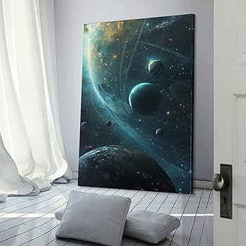 Amazon.co.jp: 絵画 宇宙星空惑星 アートパネル ポスター 夢の